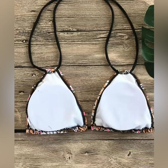 NEW Triangle Halter Top String Tie Mandala Print Bikini Size MEDIUM - Picture 5 of 7